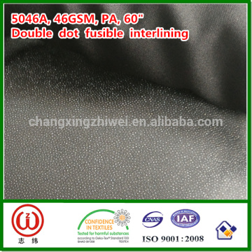 46gsm PA 60" width black color woven fusible interlining